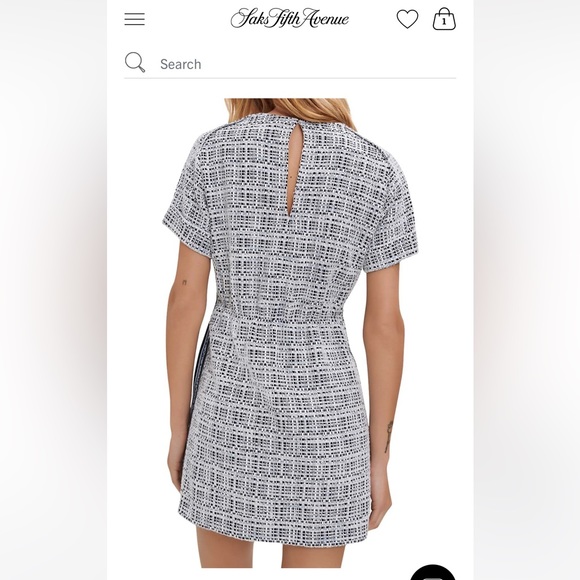 🌚💙NEW WITH TAGS💙🌚 Maje Retrola Drawstring Tweed Dress size 36 US 2/4 - Picture 5 of 11